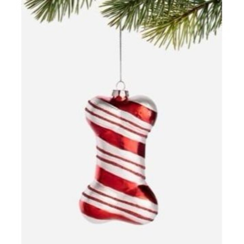 New Macy’s Holiday Lane pets Candy Cane Bone Christmas Ornament